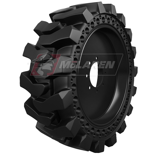 Jeu de pneus pleins souples avec jantes - Nu-Air XDT™ pour John deere 320 (11.25" Pneu, 830 mm Diamètre Extérieur)