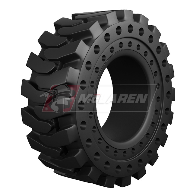 Jeu de pneus pleins souples sans jantes - Nu-Air Dirt Terrain DT pour John deere 310K (REAR, 17.5-25) (17.5")