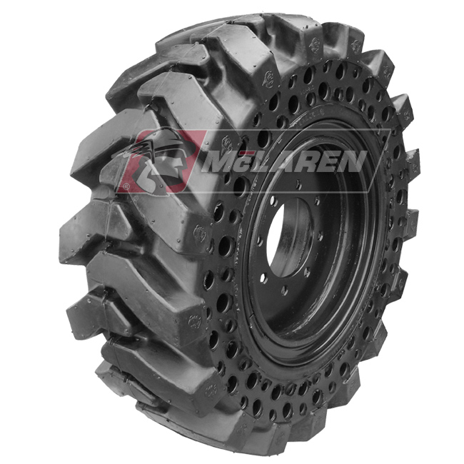 Jeu de pneus pleins souples avec jantes - Nu-Air Dirt Terrain DT pour Bobcat T2250 (14" Pneu, 920 mm Diamètre Extérieur)